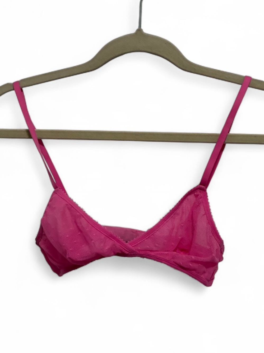 J. Crew Pink Swiss Dot Mesh Bralette
